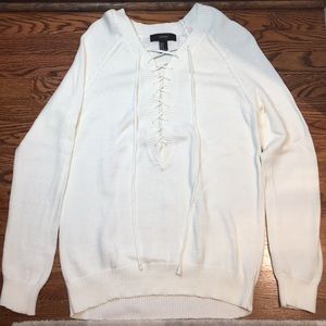 Forever 21 white knit sweater (size:M)